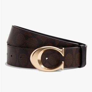 NWOT Coach Signature Brown Belt with Gold C Buckle